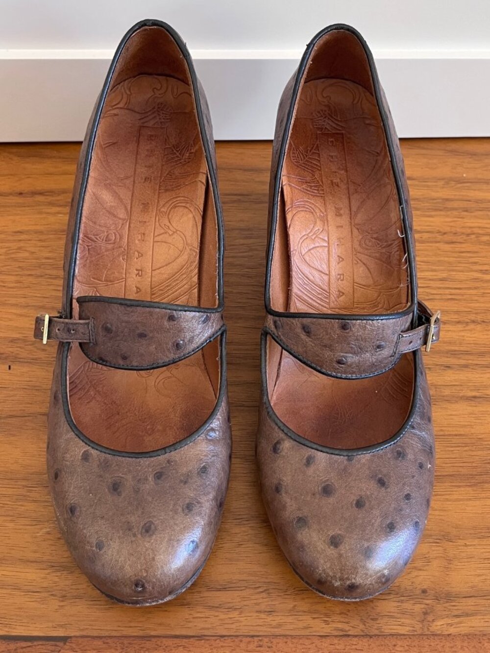 Chie Mihara Leather Mary Jane Heels Made In Spain Size 38 EUC (7.5/8)